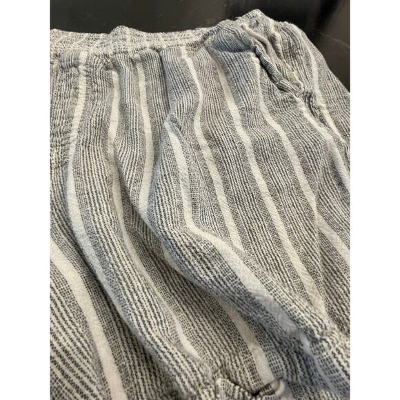 BRIGGS linen blend blk/white stripe baggy shorts XL - Picture 4 of 9